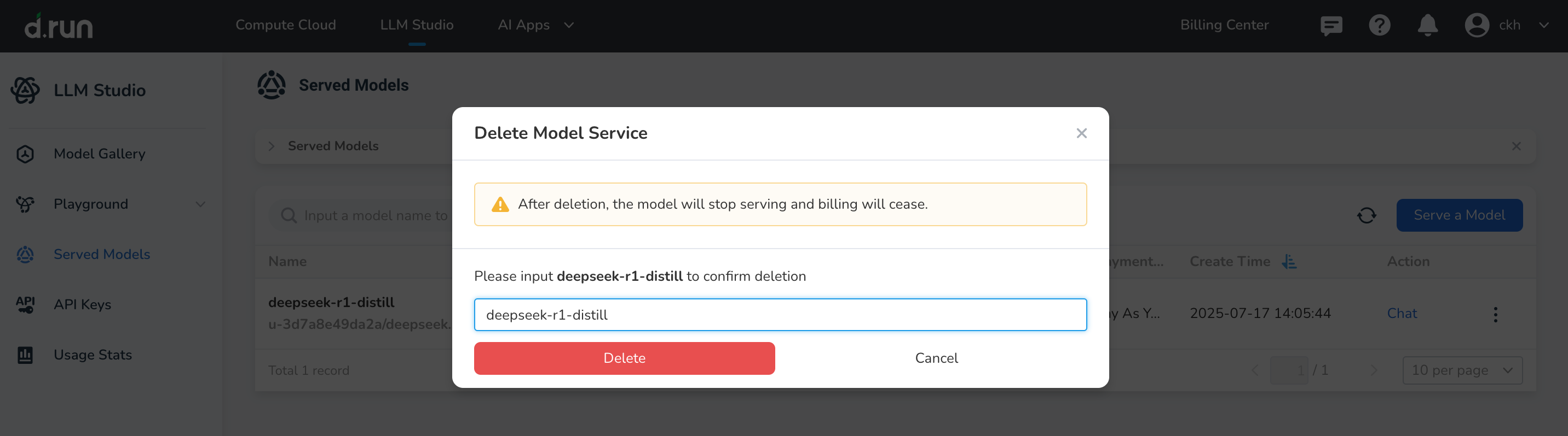 Delete Service