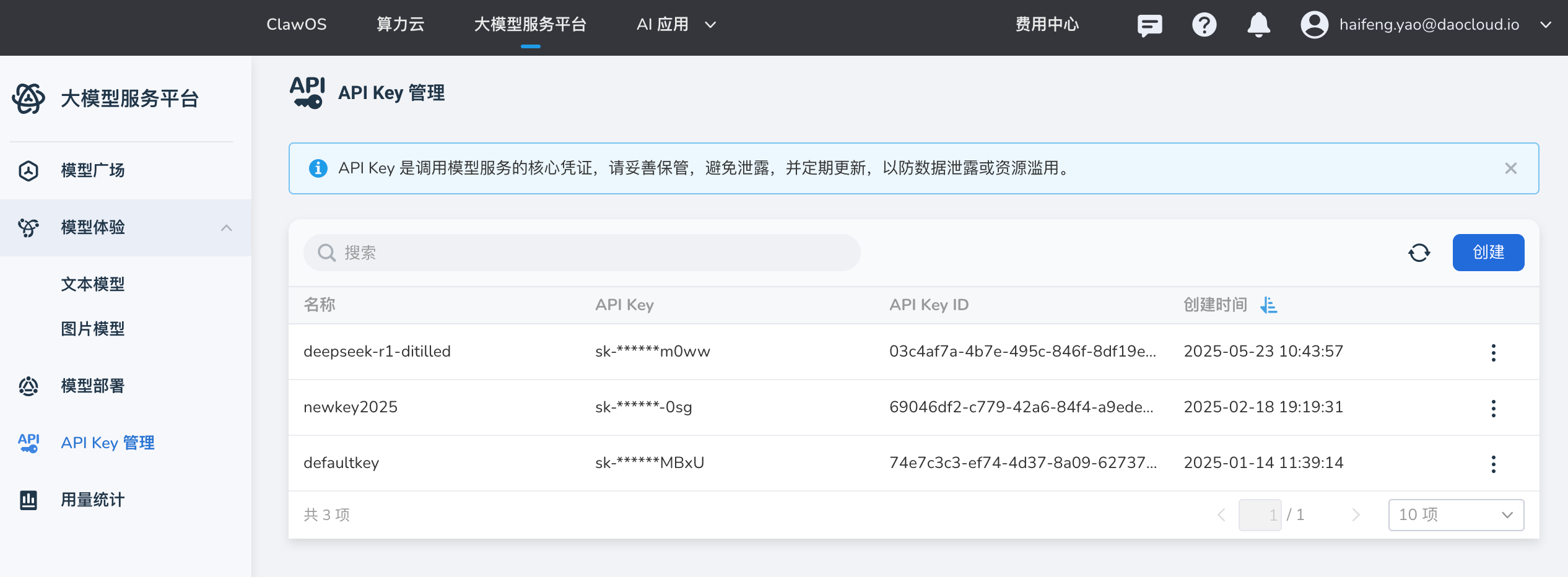 api keys